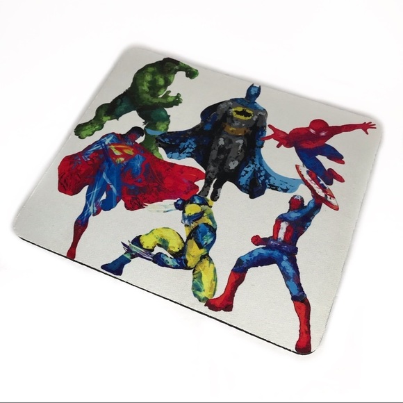 Super Heroes Computer Laptop Mouse Pad Superman Hulk‎ Batman Spiderman Avengers - Picture 2 of 3